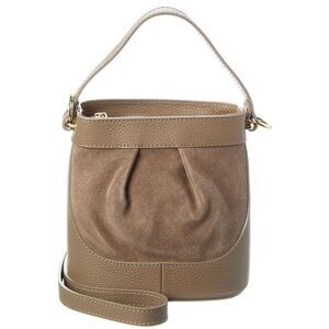 Persaman New York Suede And Leather Bucket Bag, Brown